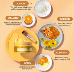 Turmeric mask. Vitamin C and turmeric clay mask